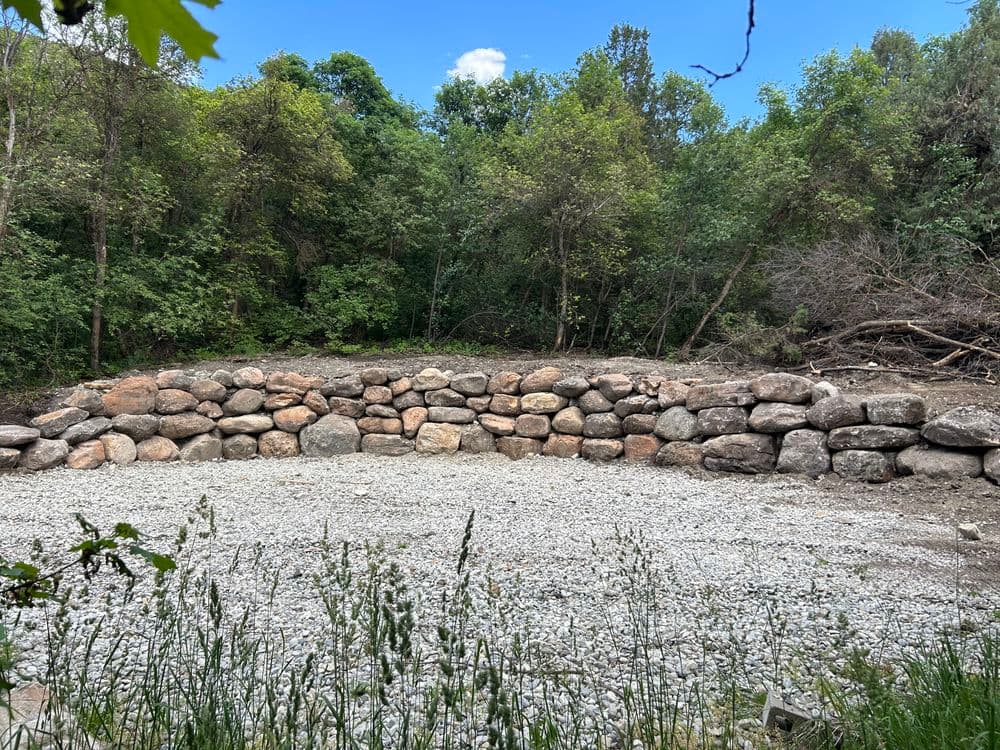Big Boulder Retaining Wall Built in Preston Idaho